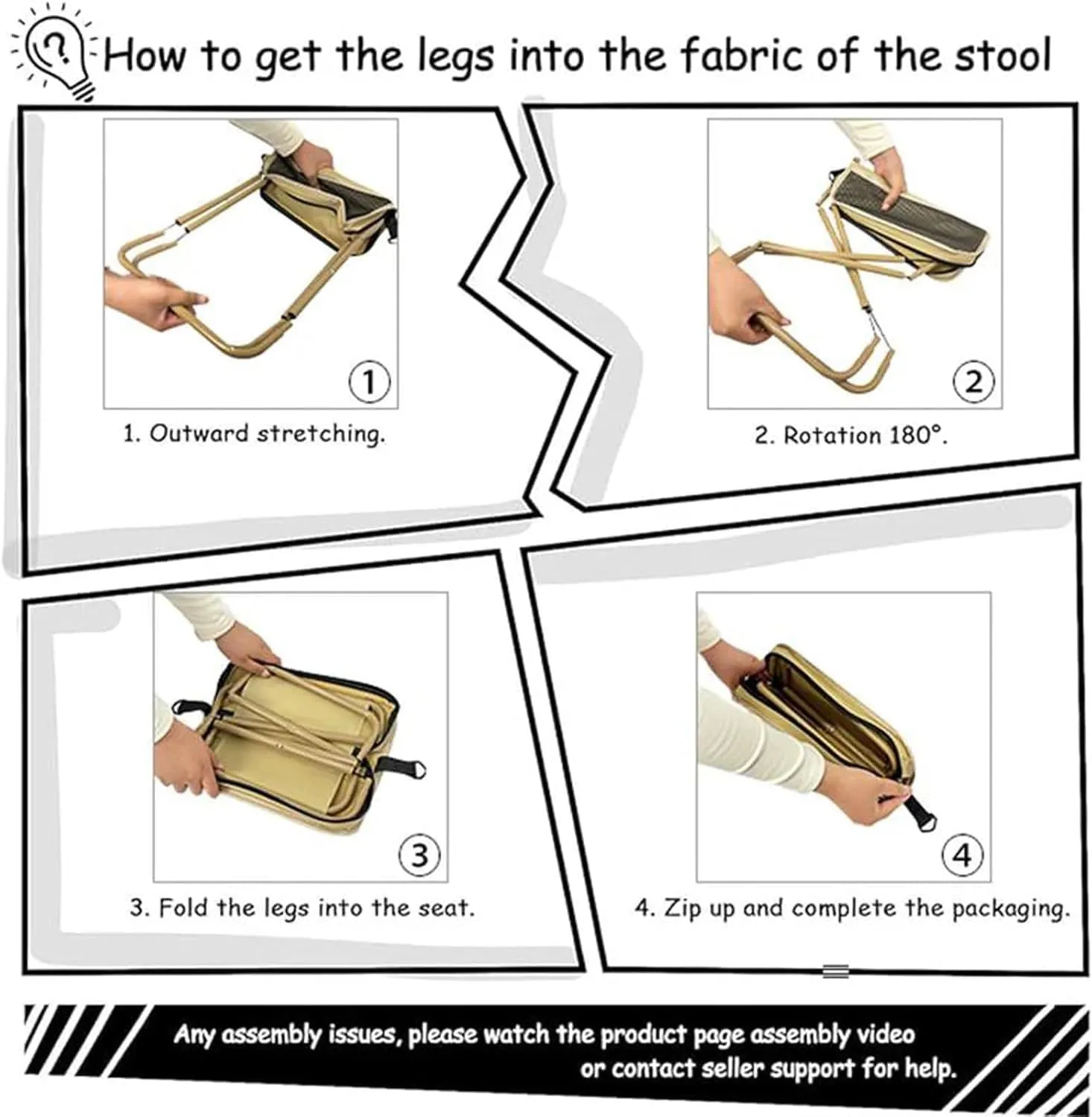 Foldable Backpack Stool, Portable Mini Outdoor Camping Folding Seat with Adjustable Shoulder Strap, for Camping, Fishing, Hiking, Picnics, Outdoor Barbecue (Green, S)