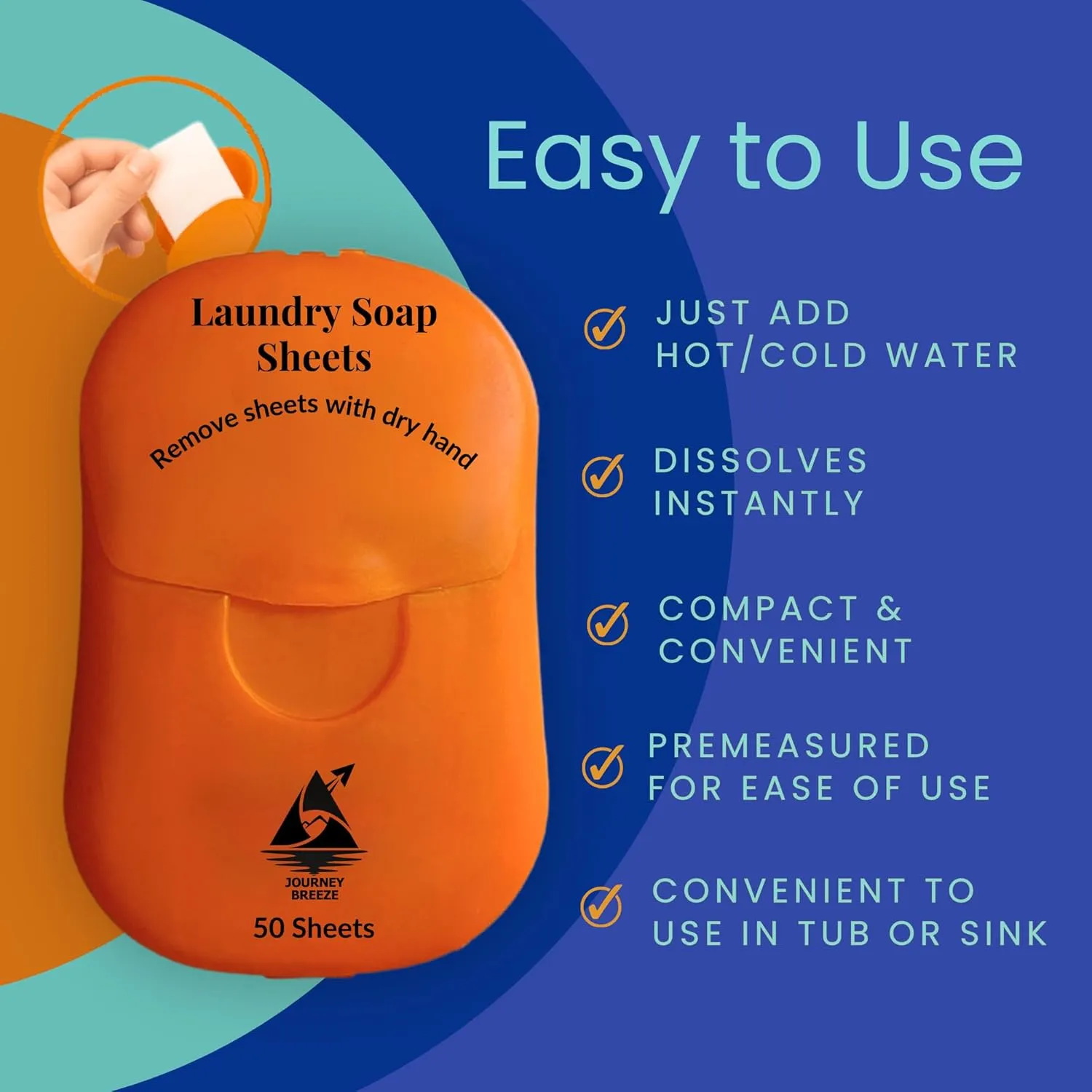 Foldable Laundry Bag with Laundry Detergent Sheets - Travel Detergent Soap for Portable Use - Dorm Essentials, Also for Camping, Hotels, Cruises for Easy Washing on the Go