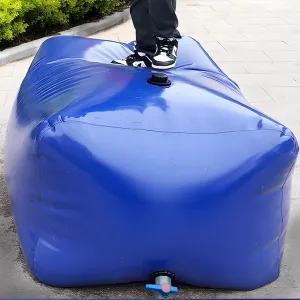 Foldable Portable Soft Water Bag Bathtub Bladder for Emergency Water Storage, 200 500 1000 Gal Portable Water Tank with Valve/Foldable Water Container for Resistance Agricultural Irrigation Emerge