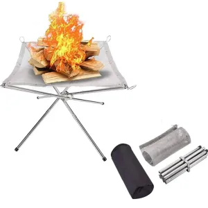 Foldable Stainless Steel Campfire Fire Rack for Outdoor Camping