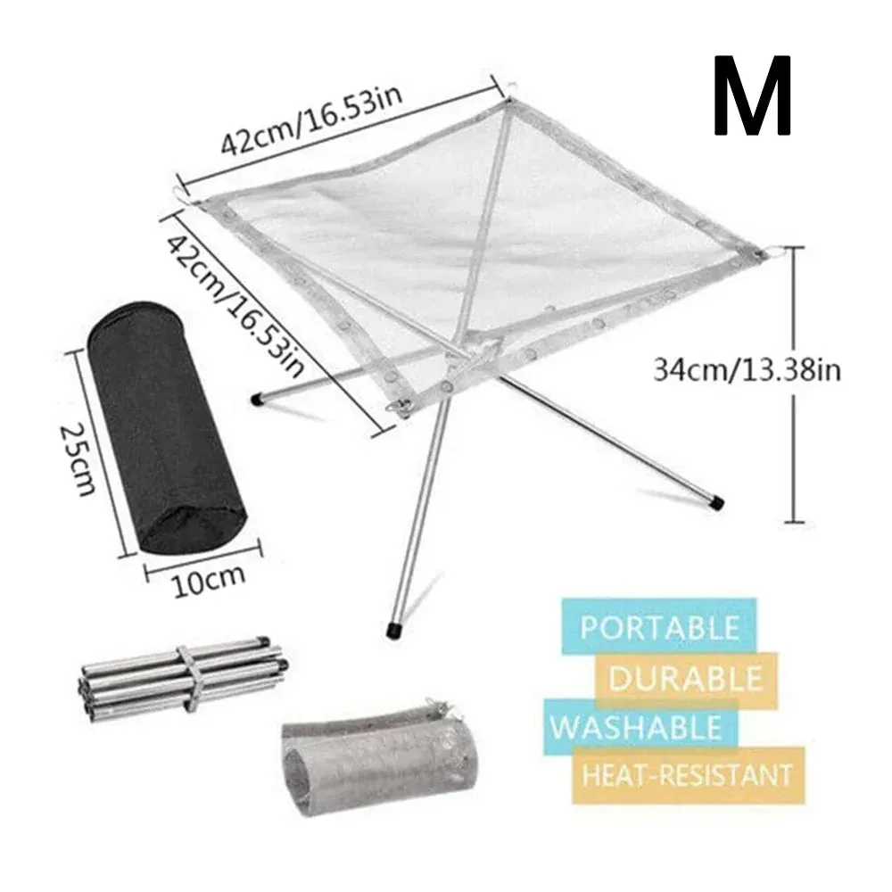 Foldable Stainless Steel Campfire Fire Rack for Outdoor Camping