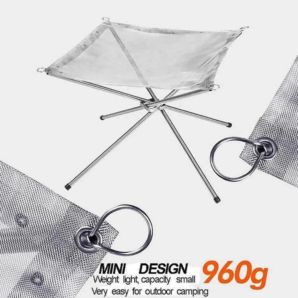 Foldable Stainless Steel Campfire Fire Rack for Outdoor Camping