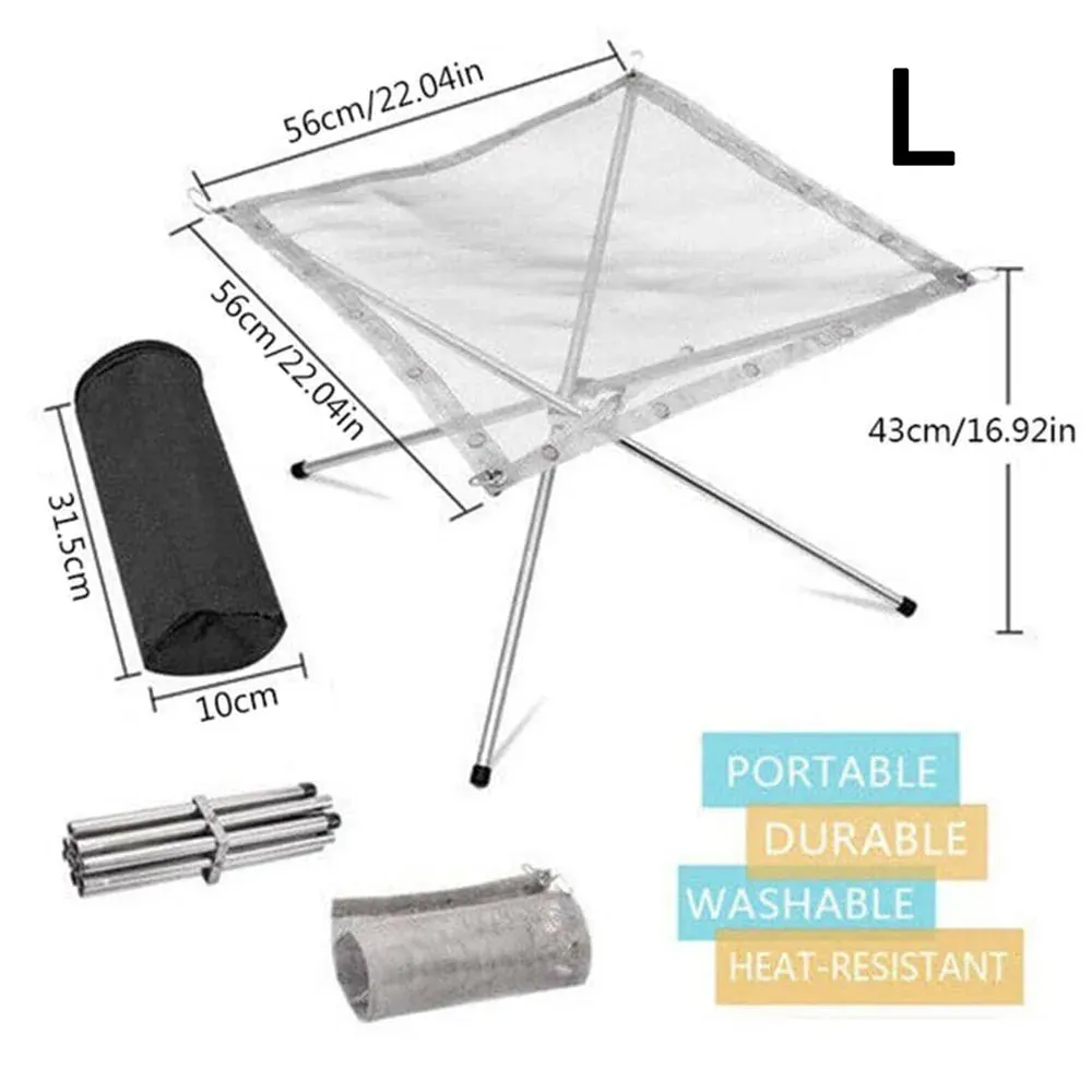 Foldable Stainless Steel Campfire Fire Rack for Outdoor Camping