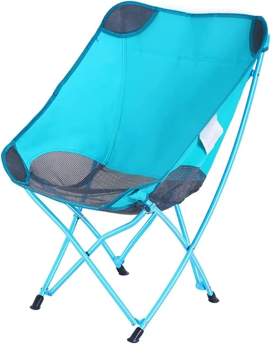 Folding Camping Chair Ultralight Camping Chair with Mesh Stitching Compact Folding Backpacking Seat Stool with Large Back Storage Pocket Indoor Outdoor Folding Chair