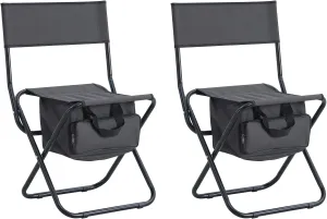 Folding Camping Chairs, Portable Outdoor Chair wirh Storage Bag, Foldable Camp Chair for Beach, Lawn, Fishing, Sports, Picnic, Backyard, Patio, 2 Pack, Black