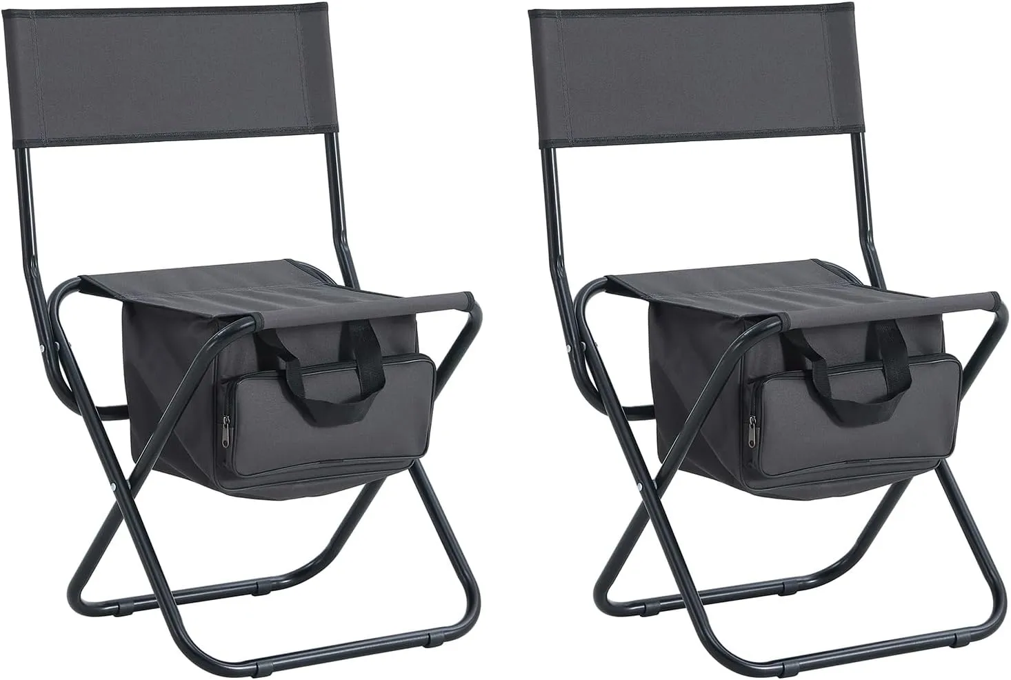 Folding Camping Chairs, Portable Outdoor Chair wirh Storage Bag, Foldable Camp Chair for Beach, Lawn, Fishing, Sports, Picnic, Backyard, Patio, 2 Pack, Black