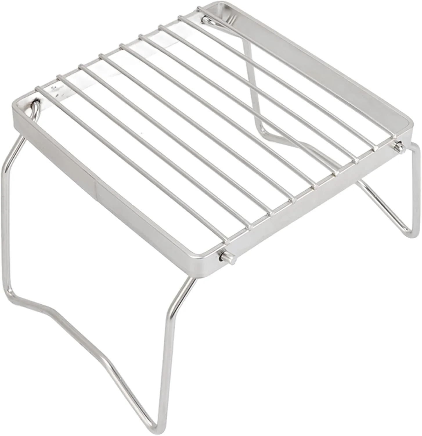 Folding Camping Grill, Stainless Steel Campfire Grill Grate Cooking Racks with Legs for Outdoor Backpacking BBQ
