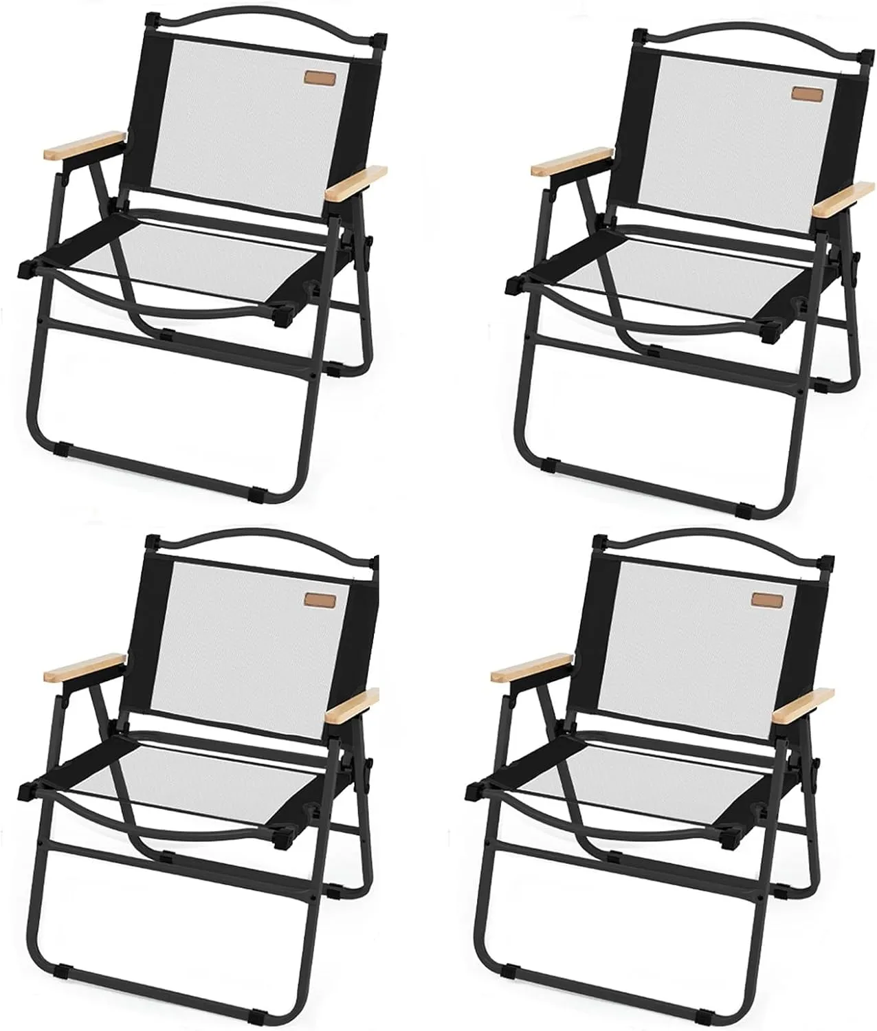 Folding Chair, Camping Chair 1/2/4 Piece Set Portable Mesh Breathable Back Chair Great for Camping Outdoor Use