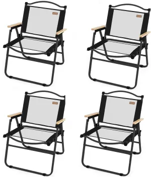 Folding Chair, Camping Chair 1/2/4 Piece Set Portable Mesh Breathable Back Chair Great for Camping Outdoor Use