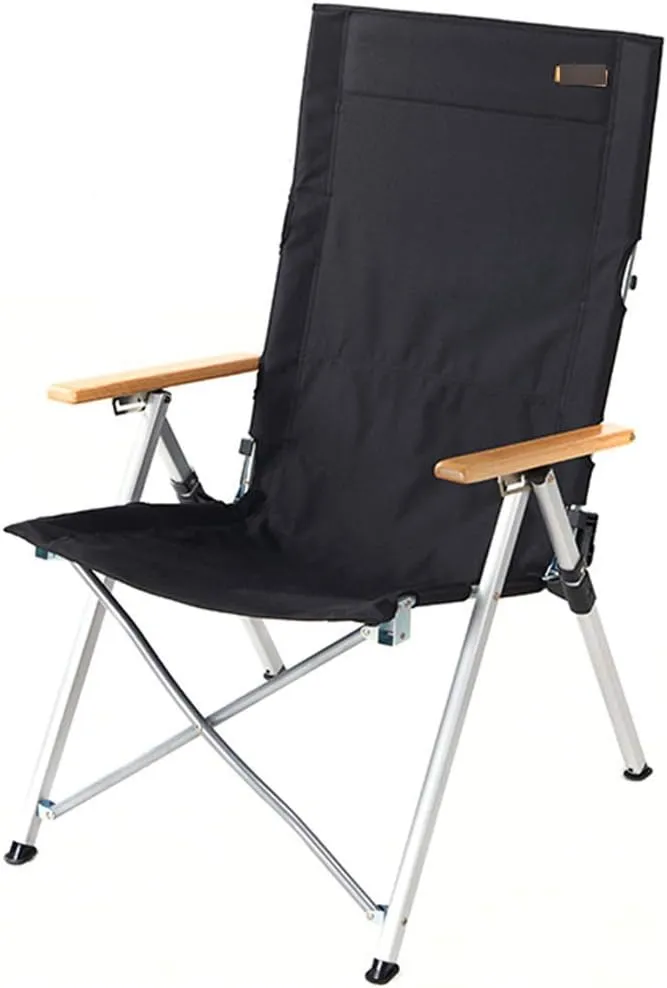 Folding Chair Outdoor Portable Chair Wild Camping Beach Chair car self-Driving Camping Chair(Color:Black) Colour:Black (Color : Black)