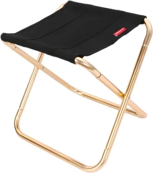 Folding Chair Portable Alloy Stool for Camping Fishing and Picnic XL Lightweight Easy to Carry for Outdoor Activities Black