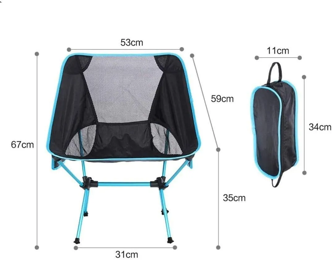 Folding Chair Portable Moon Aluminum Alloy Outdoor Fishing Stool Camping Beach Lightweight Recliner