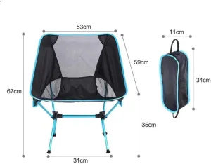 Folding Chair Portable Moon Aluminum Alloy Outdoor Fishing Stool Camping Beach Lightweight Recliner