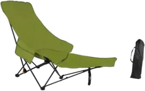 Folding Chaise Lounge Chair Reclining Chair Lightweight Foldable Recliner Lounger for Camping Hiking Garden Outdoor Traveling, Green