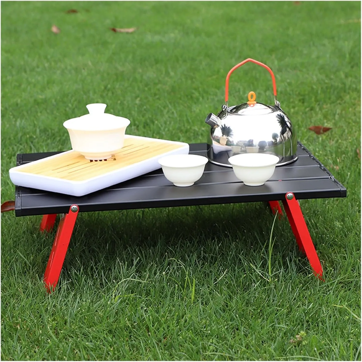 Folding Dining Table Ultralight Outdoor Camping Portable Table Foldable Mini for Tours Bea Tent Picnic Barbecue Tableware Folding Computer Desk (Color : Black)