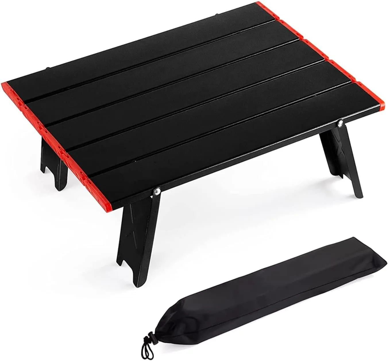Folding Dining Table Ultralight Outdoor Camping Portable Table Foldable Mini for Tours Bea Tent Picnic Barbecue Tableware Folding Computer Desk (Color : Black)