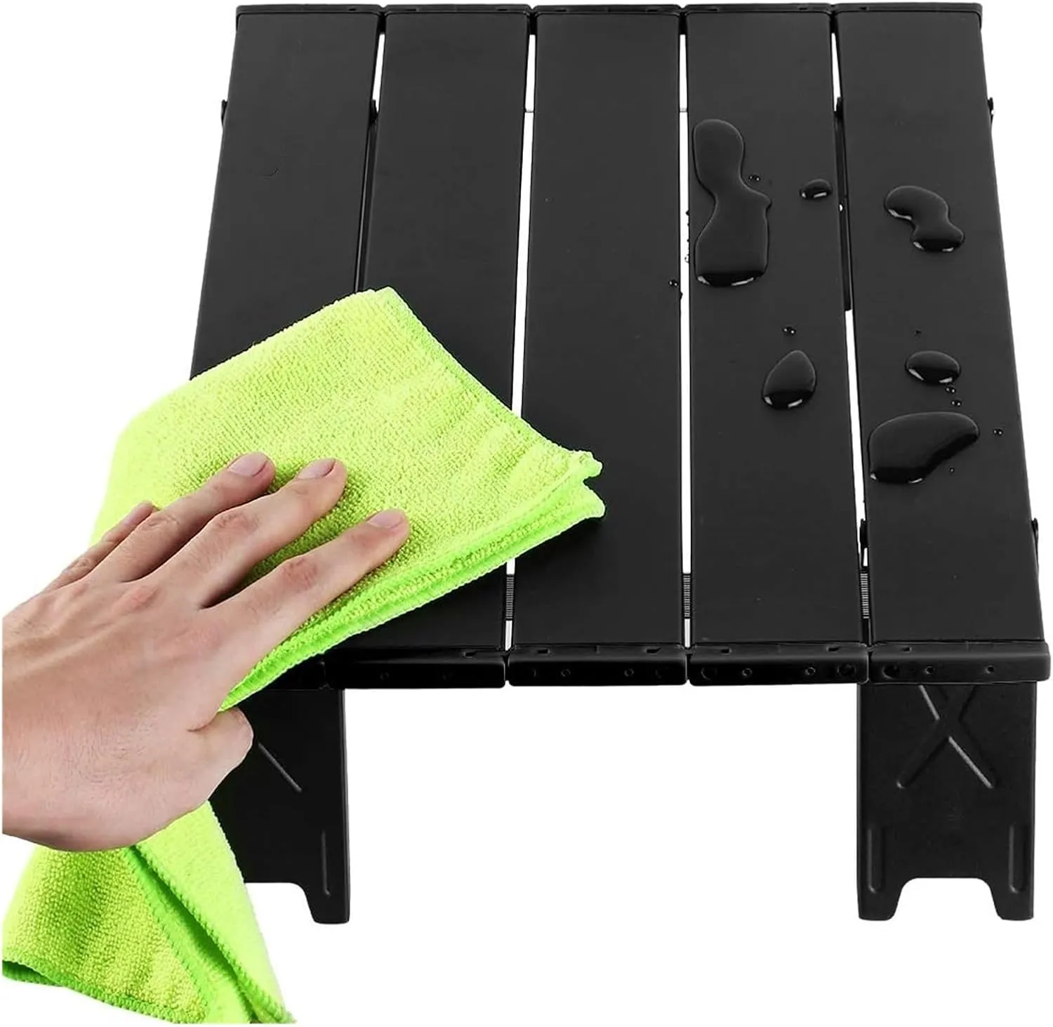 Folding Dining Table Ultralight Outdoor Camping Portable Table Foldable Mini for Tours Bea Tent Picnic Barbecue Tableware Folding Computer Desk (Color : Black)