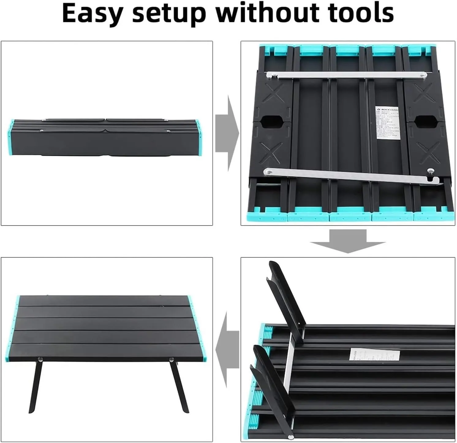 Folding Dining Table Ultralight Outdoor Camping Portable Table Foldable Mini for Tours Bea Tent Picnic Barbecue Tableware Folding Computer Desk (Color : Black)