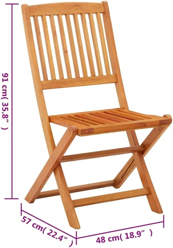 Folding Patio Chairs 2 Pack Solid Eucalyptus Wood Outdoor Dining for Garden Pool Beach Camping Foldable Lounge Chairs