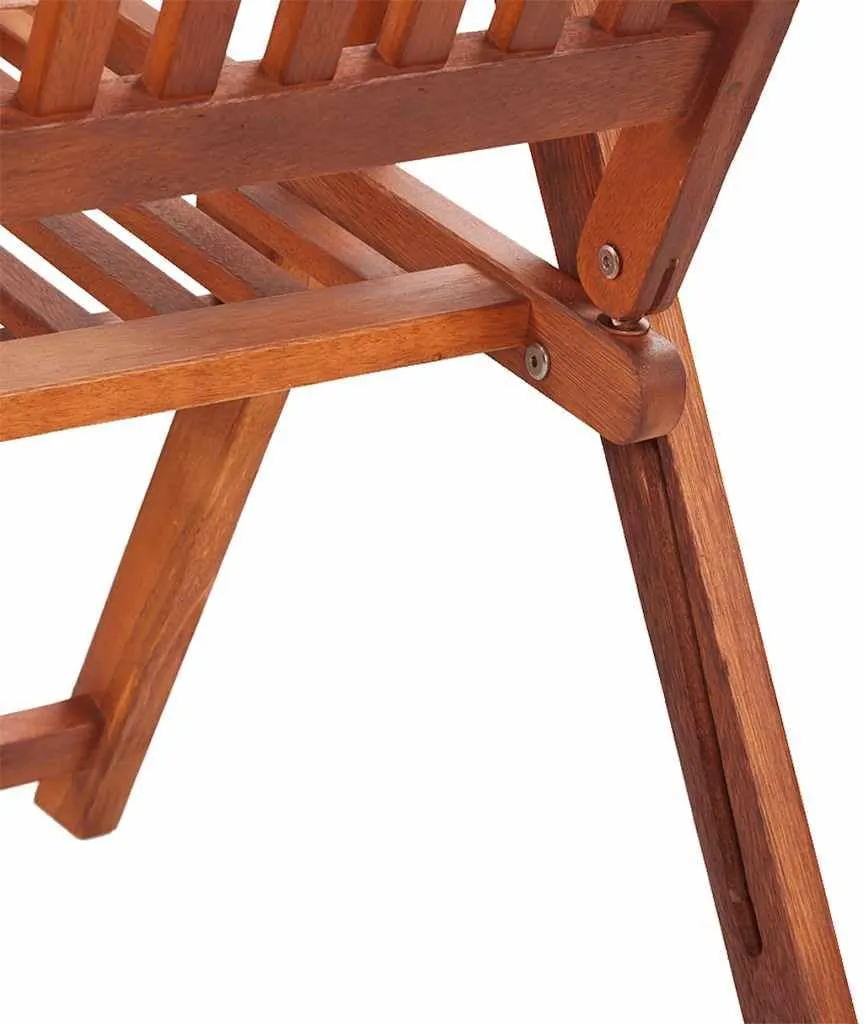 Folding Patio Chairs 2 Pcs Solid Acacia Wood Brown Adjustable 5 Positions Outdoor Chairs for Patio, Terrace, Garden, Dining, and Lounge
