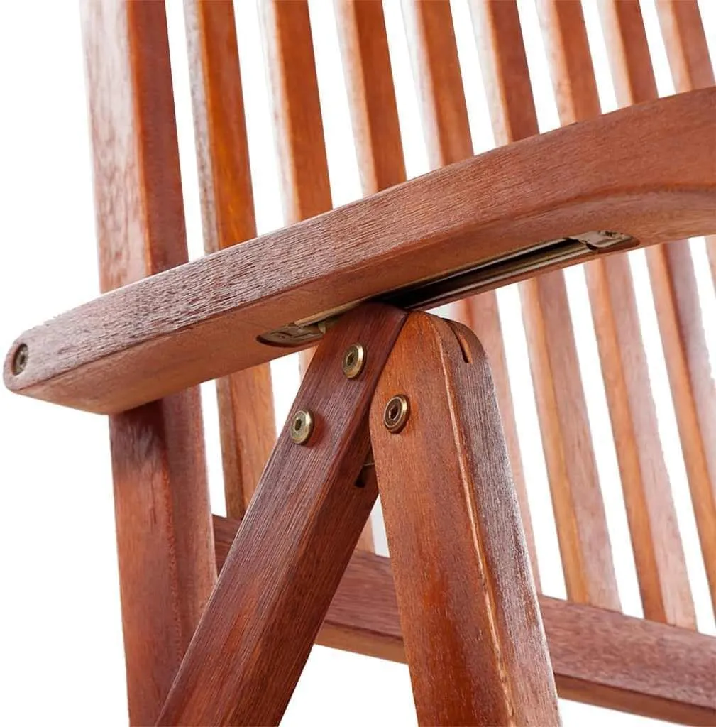 Folding Patio Chairs 2 Pcs Solid Acacia Wood Brown Adjustable 5 Positions Outdoor Chairs for Patio, Terrace, Garden, Dining, and Lounge