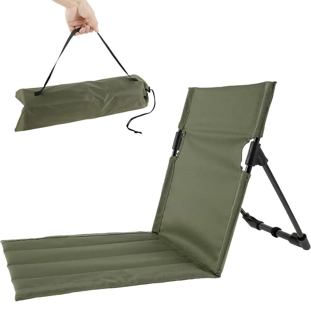 Folding Portable Camping Chair Lightweight Stool with Backrest Outdoor Bench