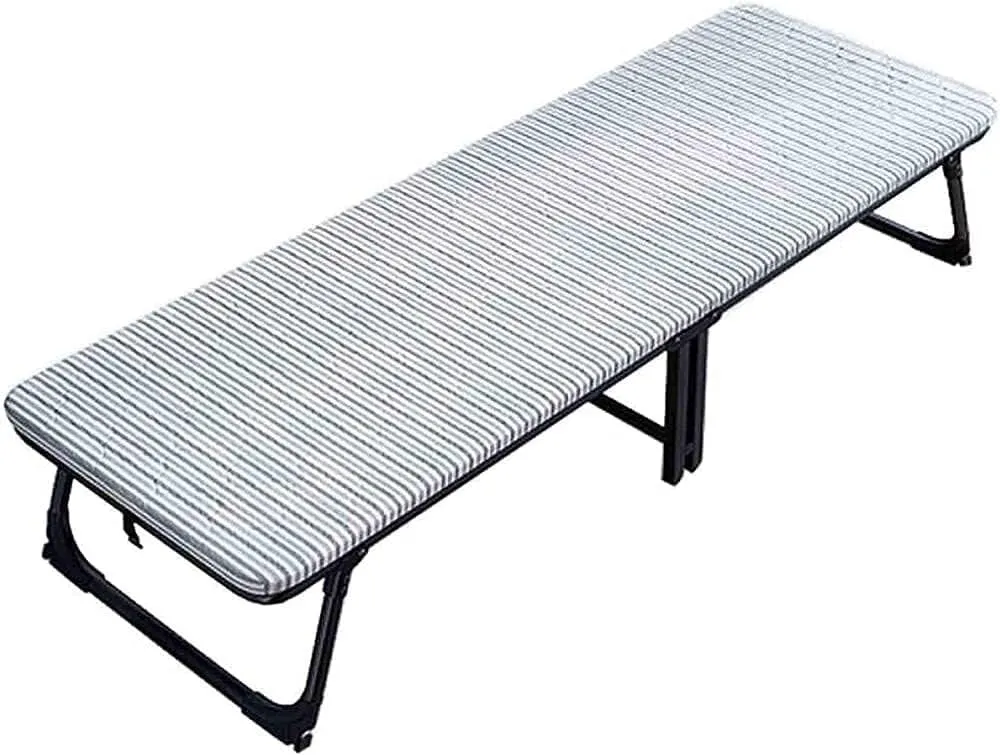 Folding Recliner Sun Lounger Chair with Pulley, Adjustable Gravity Outdoor Lounger for Office, Camping, Home, Gray/Blue