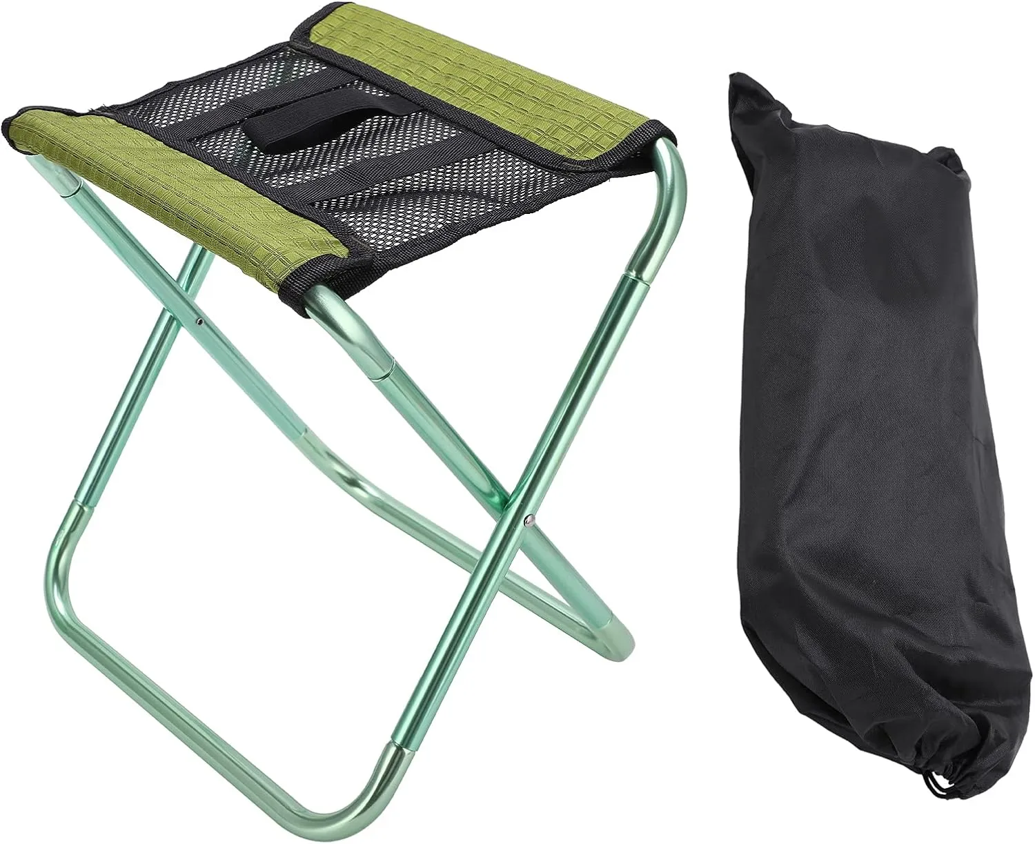 Folding Stool Chair, Portable Camping Backpacking Stool, Aluminum Alloy, Flexible Lightweight Breathable, for Outdoor, Gardening, Beach Hiking, and Fishing