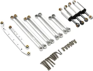 for FMS for Fire for Horse for Eazyrc for Thunder 1/18 Car Metal Upgrade Accessories Shock Absorber Trolley Set Storm RC Remote Control RC Car Repair Kit(Silver)