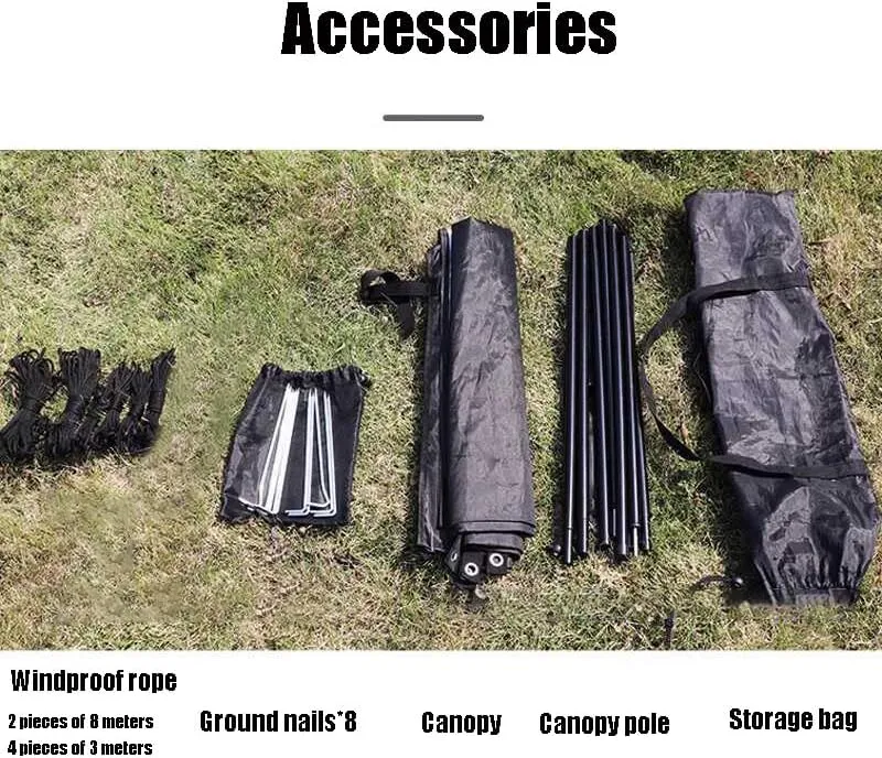 for Honda Ridgeline/Concerto/CR-X/CR-Z/Element/FR-V/Insight Camping Tarpaulin Car Awning Waterproof Hammock Rainproof Sunshade Rainproof Awning Outdoor,A Black-S
