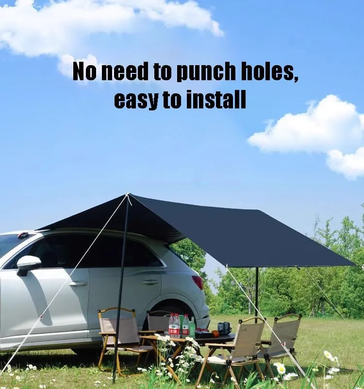 for Lancia Ypsilon/A112/Appia/Beta/Delta/Flaminia/Flavia Camping Tarpaulin Car Awning Waterproof Hammock Rainproof Sunshade Rainproof Awning Outdoor,B Grey-M