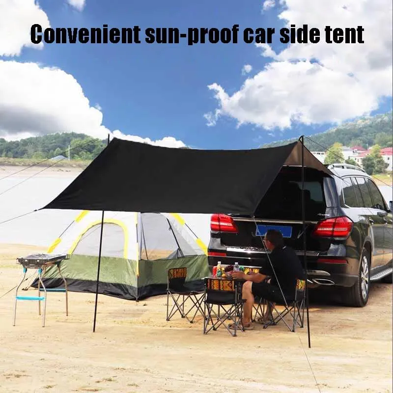 for Lancia Ypsilon/A112/Appia/Beta/Delta/Flaminia/Flavia Camping Tarpaulin Car Awning Waterproof Hammock Rainproof Sunshade Rainproof Awning Outdoor,B Grey-M