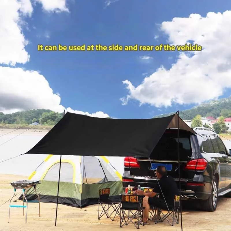 for Lancia Ypsilon/A112/Appia/Beta/Delta/Flaminia/Flavia Camping Tarpaulin Car Awning Waterproof Hammock Rainproof Sunshade Rainproof Awning Outdoor,B Grey-M