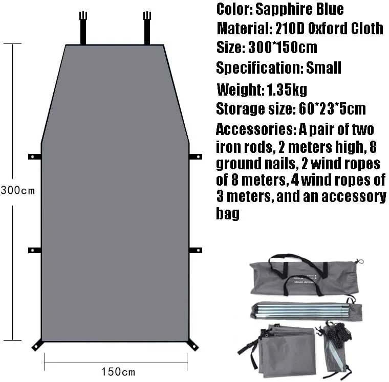 for Mercury Colony Park/Comet/Cougar/Custom/Eight/Monterey Camping Tarpaulin Car Awning Waterproof Hammock Rainproof Sunshade Rainproof Awning Outdoor,B Grey-S