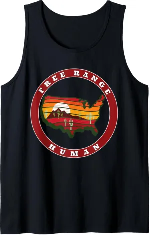 Free Range Human Mountain Hiking Nomad Camping Adventure Tank Top
