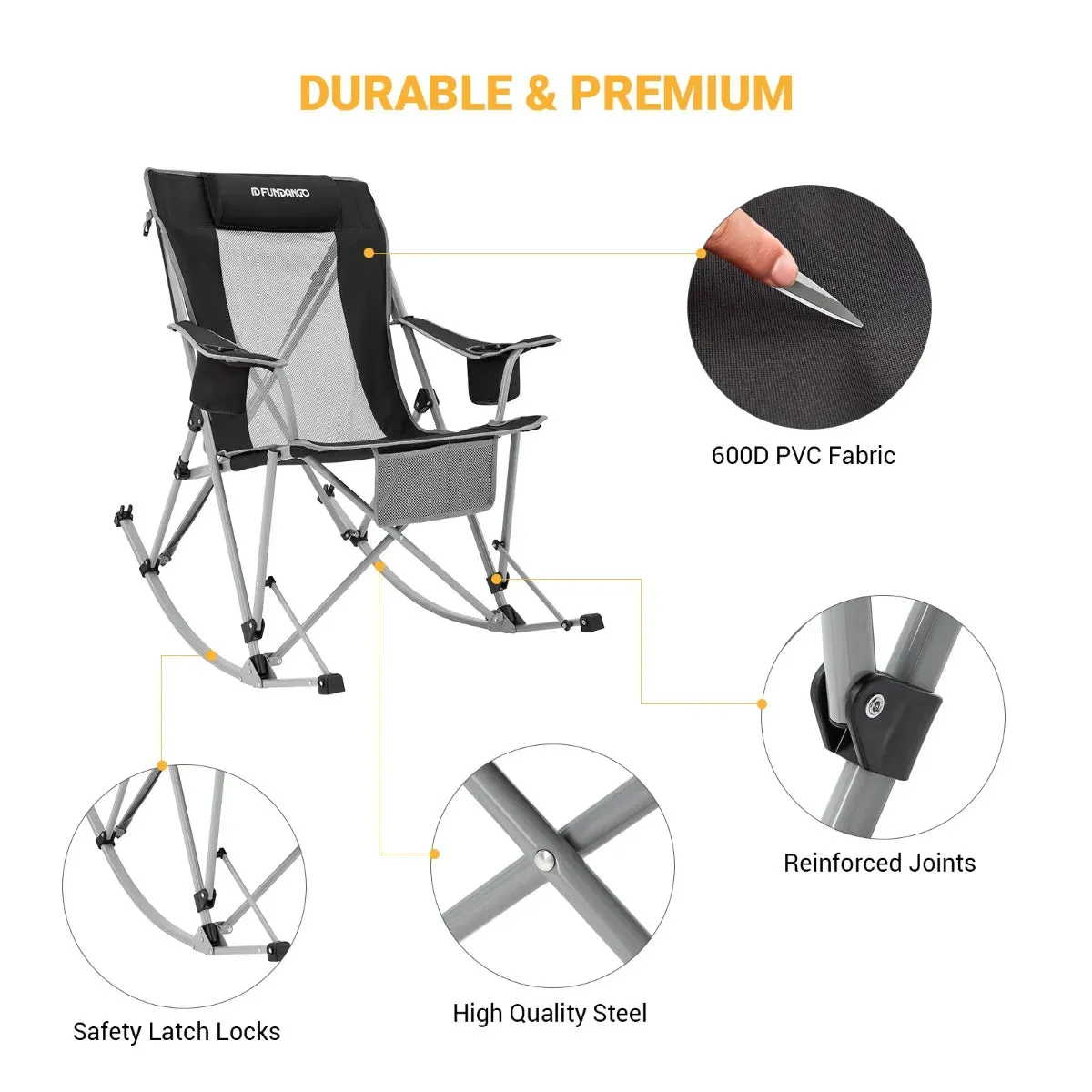 FUNDANGO Rocking Chair Folding Chair
