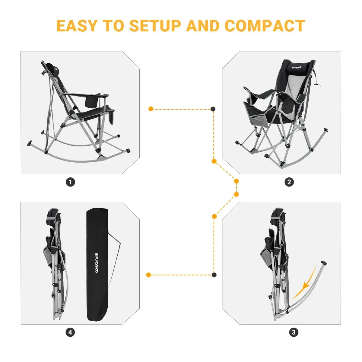 FUNDANGO Rocking Chair Folding Chair