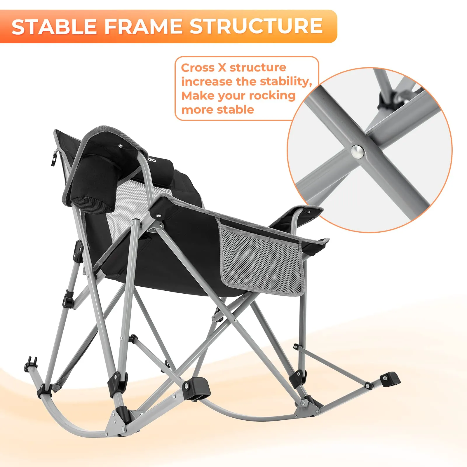 FUNDANGO Rocking Chair Folding Chair
