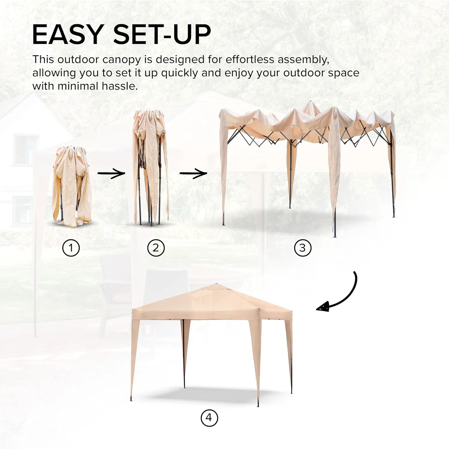 Furniture of America Tene 10'x10' Base 8'x8' Top Portable Easy Pop Up Awning Outdoor Canopy Tent, Rain Shelter with Wheeled Carrying Bag, Beach Shade, for Backyard, Patio, Deck, Red