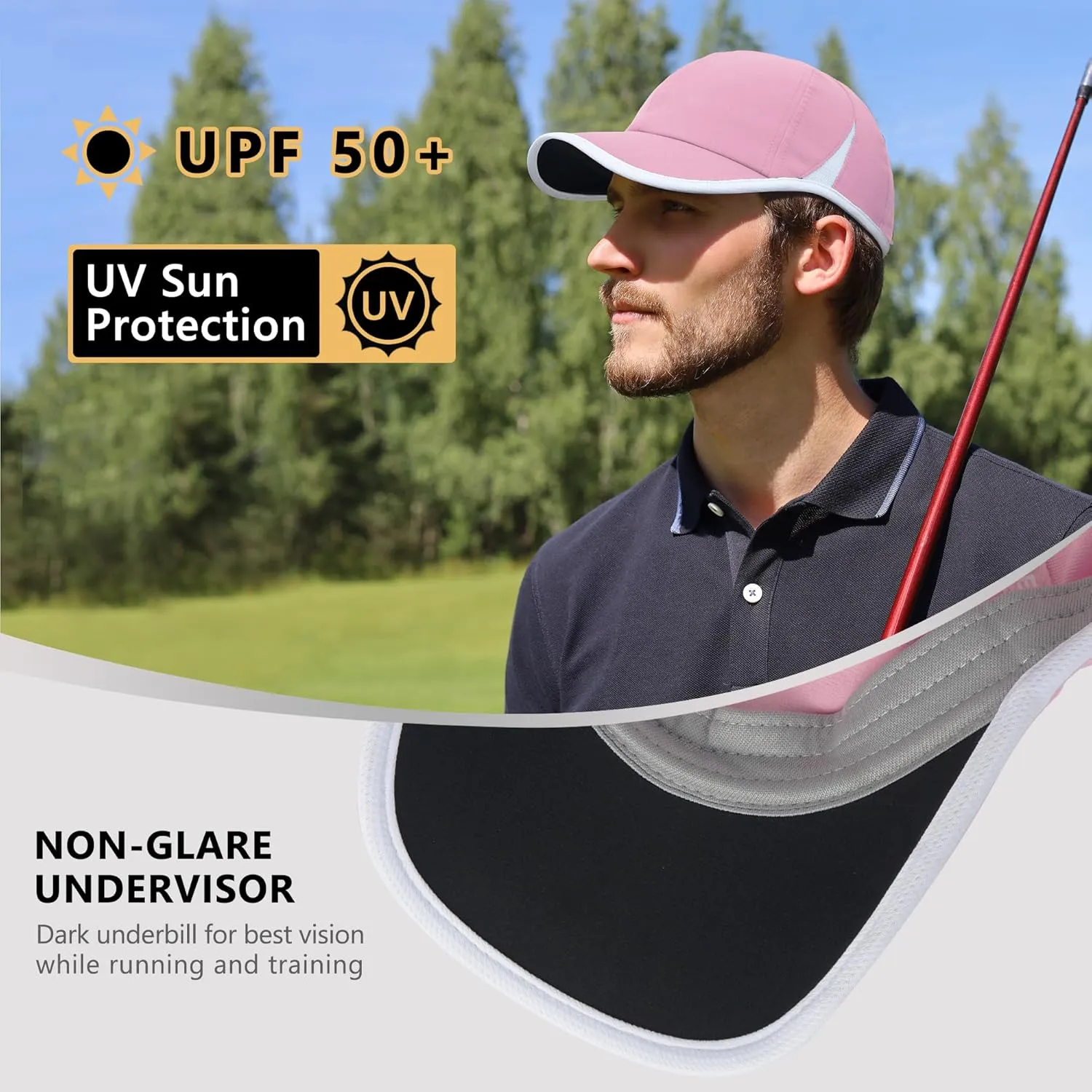 GADIEMKENSD Performance Running Hat, Stretchy Fabric with Vented Mesh for Outdoor Workouts