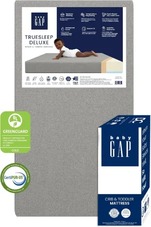 GAP babyGap TrueSleep 2-Stage Deluxe Crib and Toddler Mattress - Waterproof - GREENGUARD Gold Certified – Temperature Regulating – Moisture Wicking