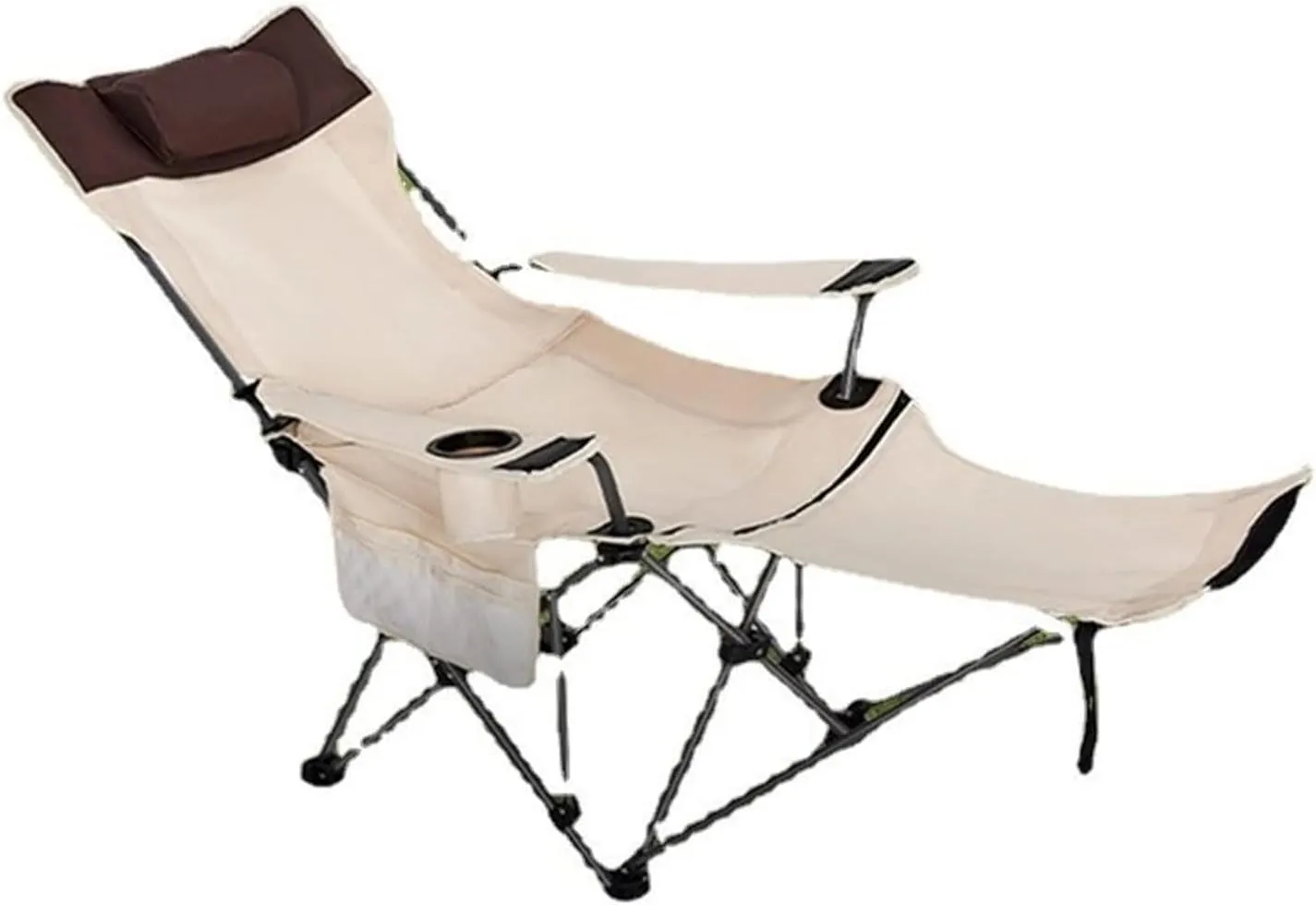 GaRcan Dual-Purpose Outdoor Folding Chair Portable Nap Lunch Break Fishing Chair Lightweight Beach Chair Lazy Stool Camping Chair (Blue Grenadine Long)