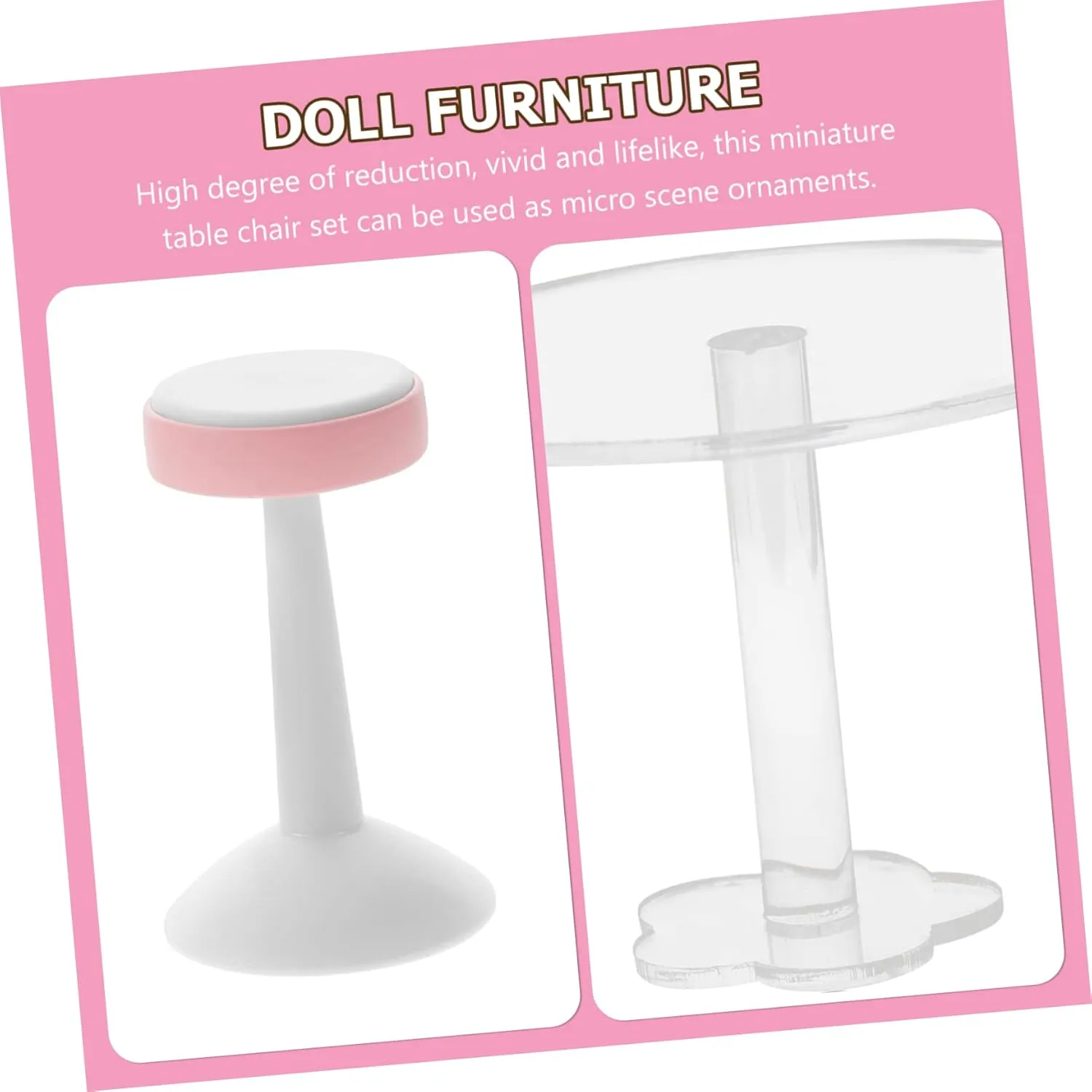 Garneck 1 Set Scale Dining Table and Chair Model for Dollhouses Tiny House Decor Creative Imagination Boosting Accessories Stylish Home Decoration