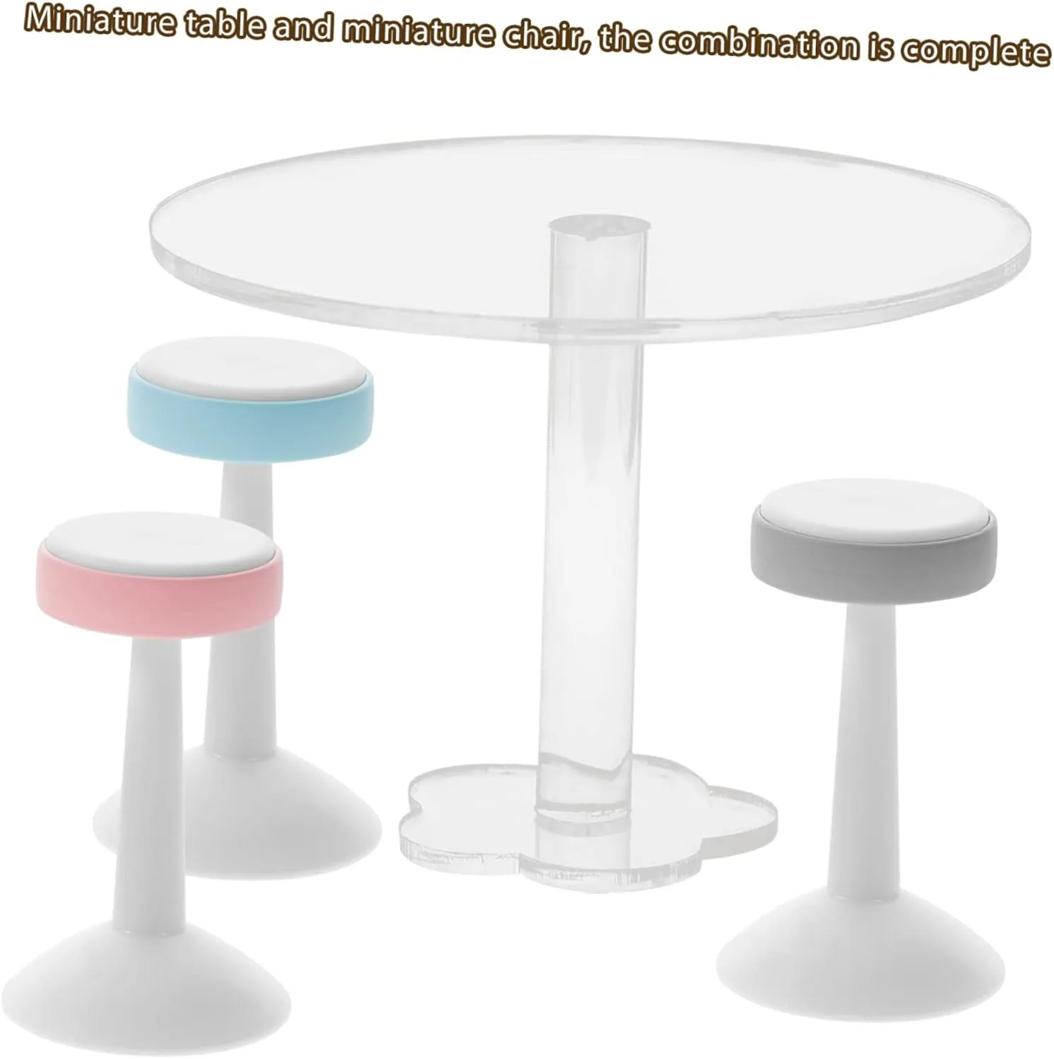 Garneck 1 Set Scale Dining Table and Chair Model for Dollhouses Tiny House Decor Creative Imagination Boosting Accessories Stylish Home Decoration