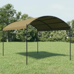 Gazebo Large Taupe Outdoor Heavy Duty Tent, Waterproof for Patio Party Canopy Celebration, Polyester Fabric and Black Steel Frame 157.5x157.5x102.4 inches