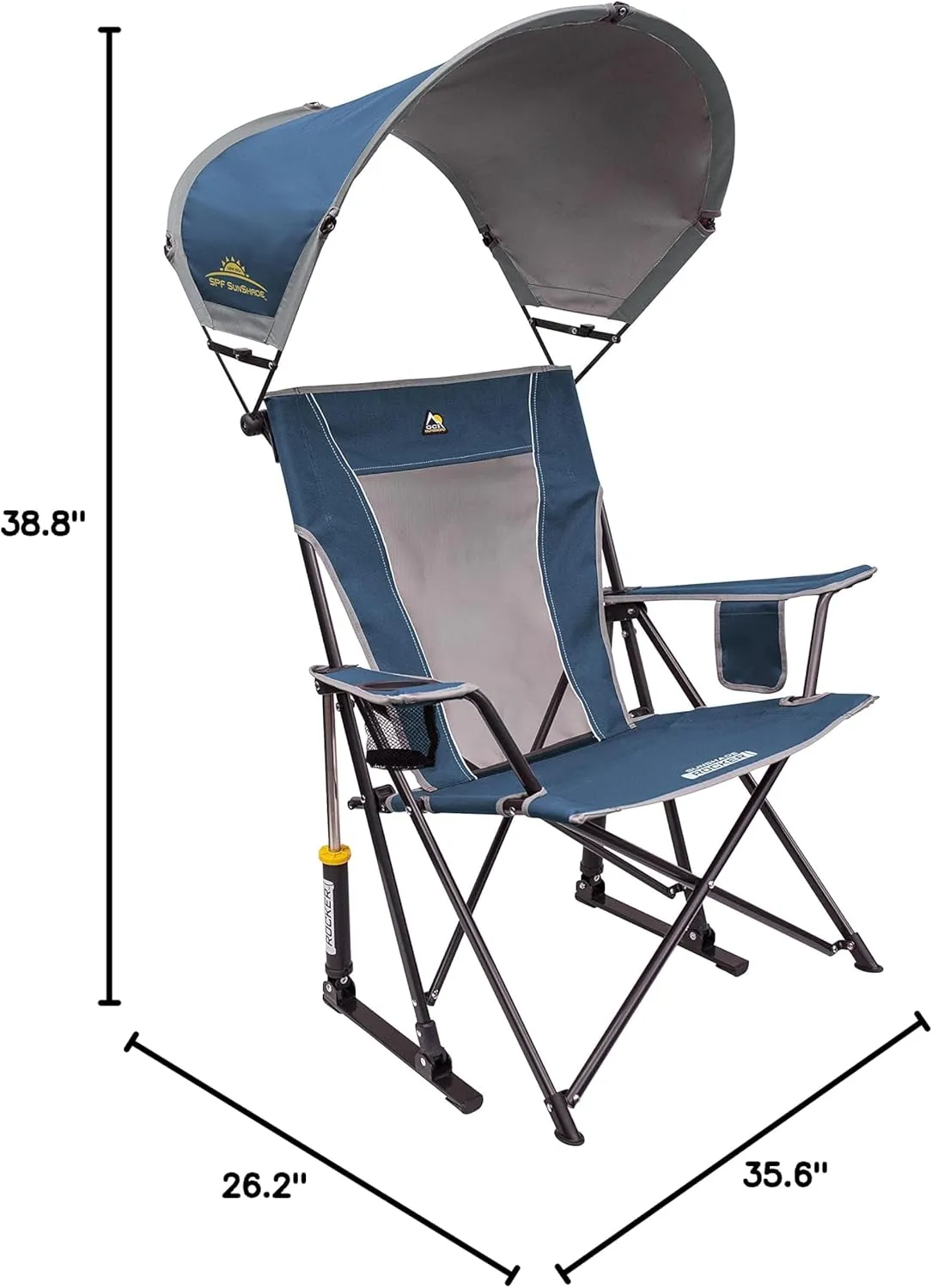 GCI Outdoor Sunshade Rocker Outdoor Rocking Chair with Canopy