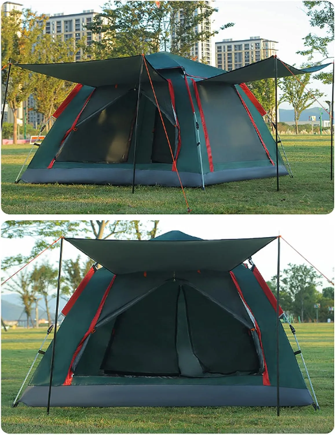 Generic Camping Tent - 2-4 Person Easy Pop Up Tent with 2 Doors & 2 Windows,Waterproof Instant Tent,Lightweight & Portable Family Tents for Outdoor Camping, Hiking & Traveling
