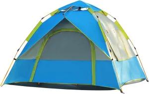 Generic Camping Tent - 2-4 Person Easy Pop Up Tent with 2 Doors & 2 Windows,Waterproof Instant Tent,Lightweight & Portable Family Tents for Outdoor Camping, Hiking & Traveling