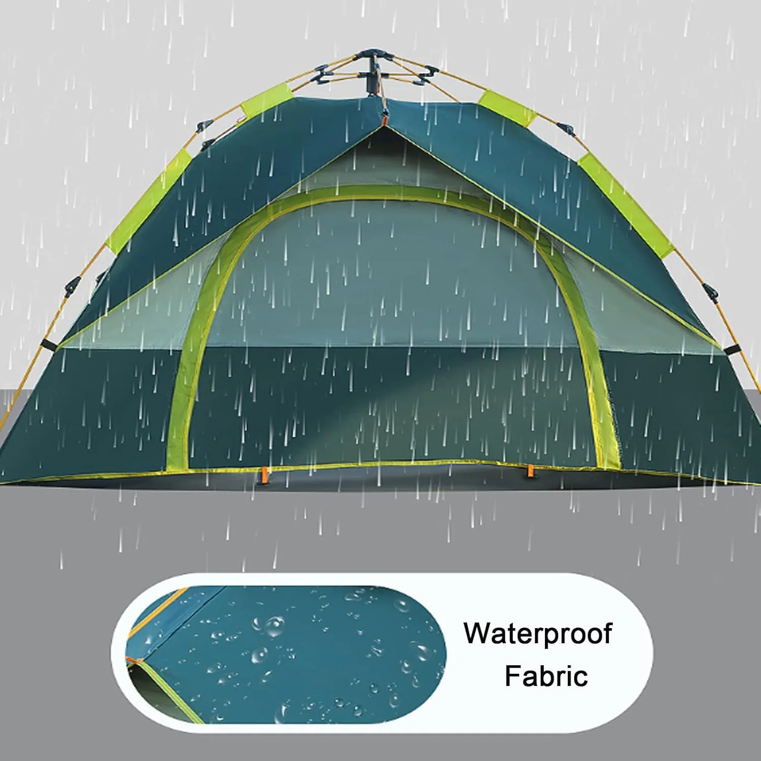 Generic Camping Tent - 2-4 Person Easy Pop Up Tent with 2 Doors & 2 Windows,Waterproof Instant Tent,Lightweight & Portable Family Tents for Outdoor Camping, Hiking & Traveling