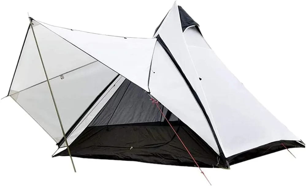GeRRiT Camping Pyramid Tipi Tent Adult Indian Teepee Tent Yurt Tent Double Layers Tents for Outdoor Camping Hiking Hunting 3-4 Person